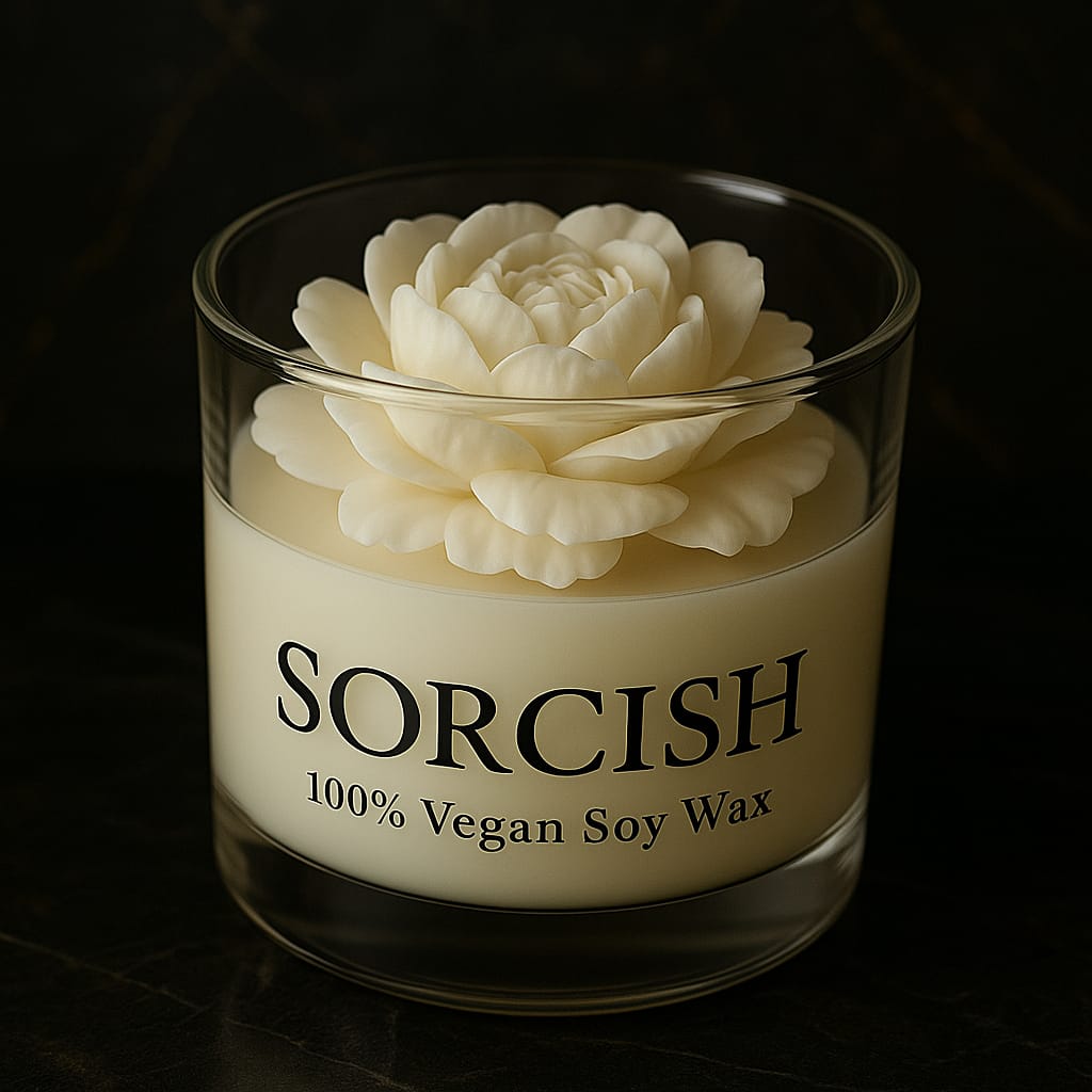 Sorcish Premium Peony Scented Glass Jar Set of 2