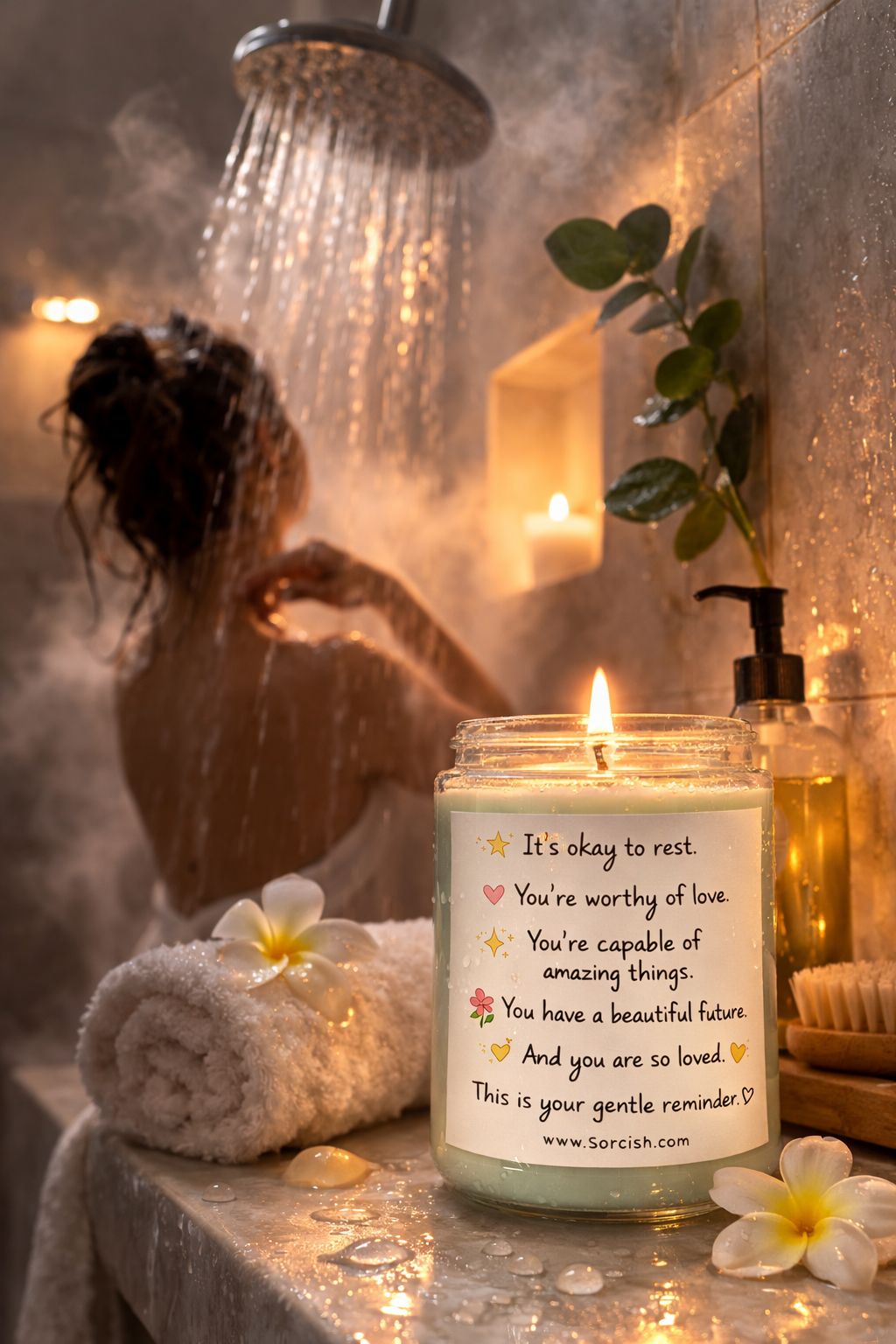 Gentle Reminder Affirmation Candle – Inspirational Self Love Soy Wax Candle | Luxury Gift by Sorcish