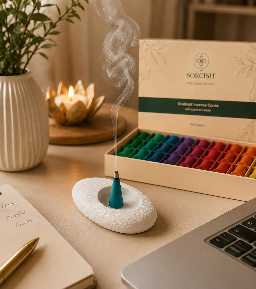 Scented Dhoop Cones Mix with Premium Incense Holder