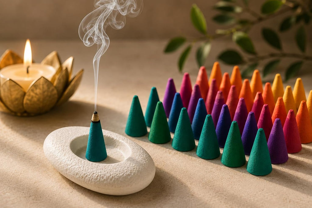 Scented Dhoop Cones Mix with Premium Incense Holder