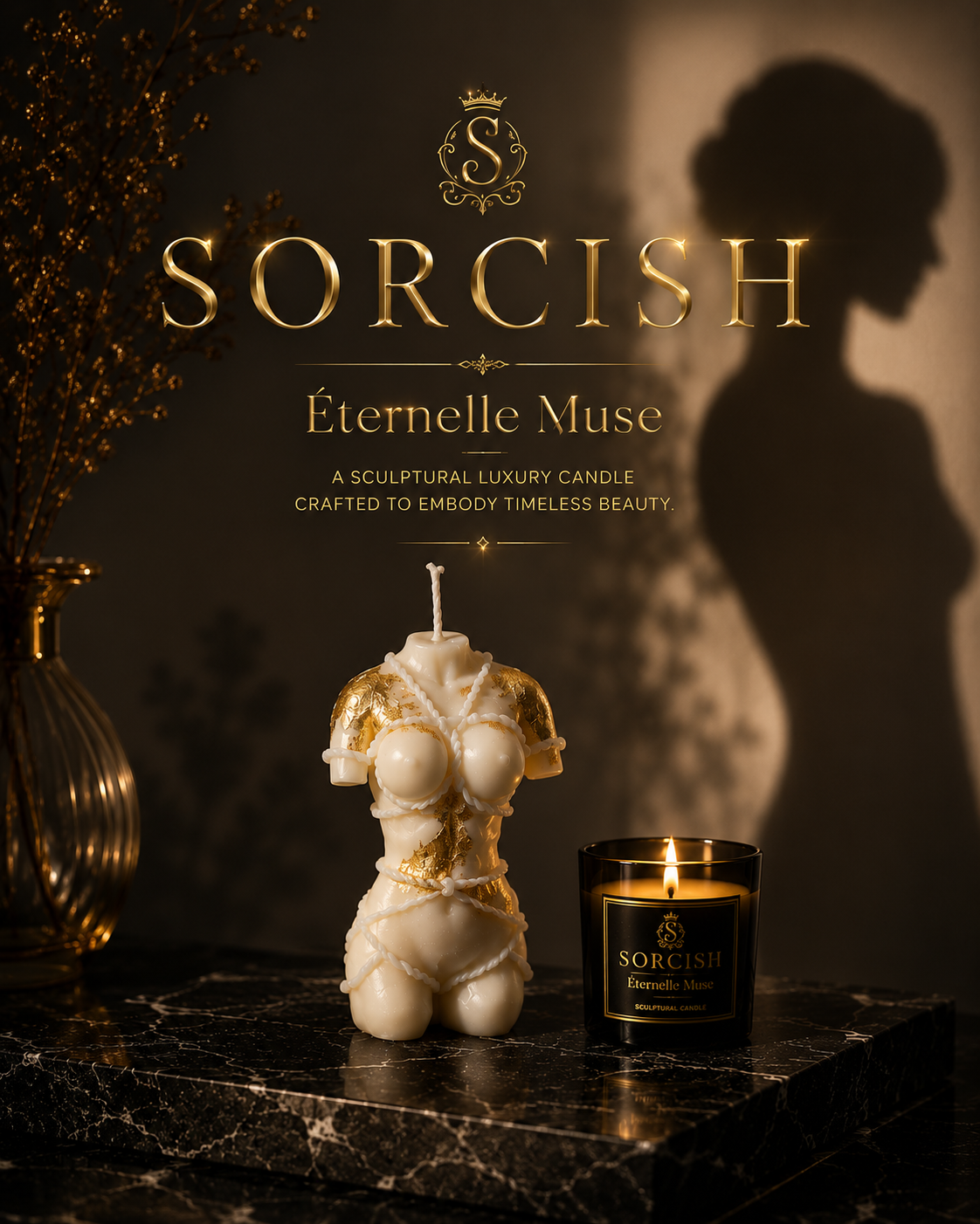 Sorcish Éternelle Muse Luxury Female Body Candle | Handmade Soy Wax Sculptural Candle