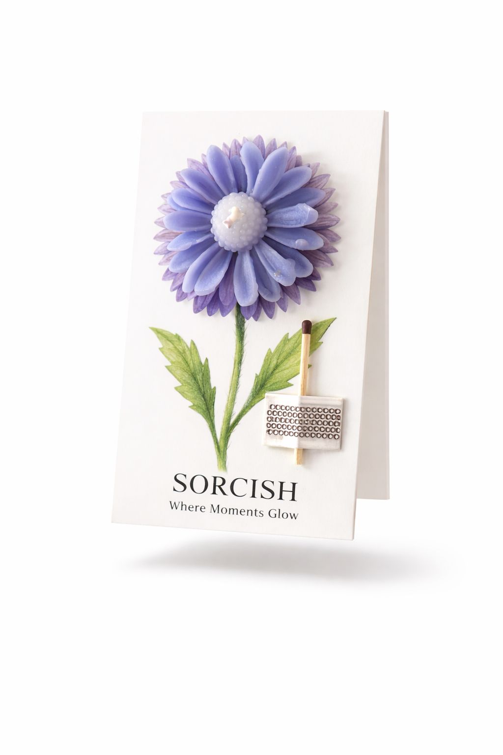 Handmade Flower Candle Greeting Card – Luxury Floral Candle Card with Match Holder | Unique Gift for Birthday, Anniversary, Wedding Return Gifts & Special Occasions