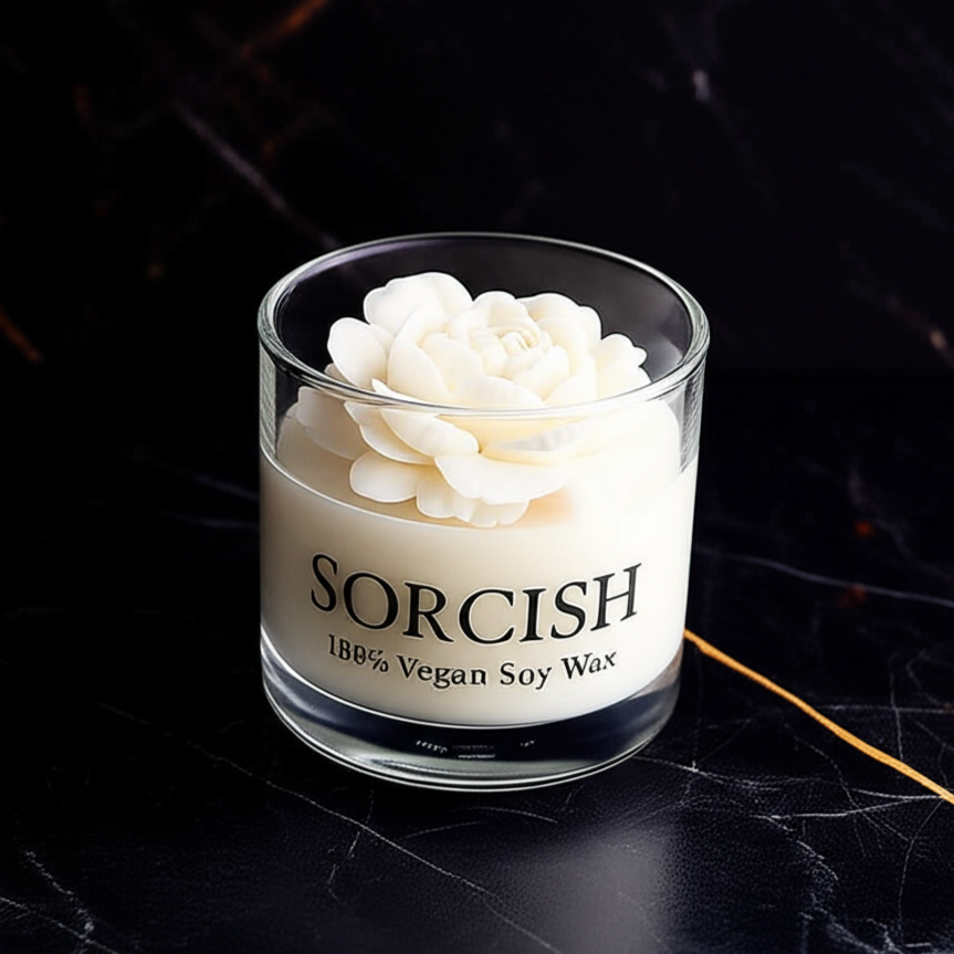 🕯️ Sorcish® Peony Candle Jar Set of 2 – Luxury Soy Wax Scented Candles | Home Décor & Gifting | Elegant Glass Jar Design | Long-Lasting Floral Aroma