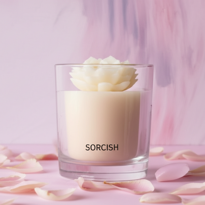 Sorcish small flower rose scented candles pack of 4