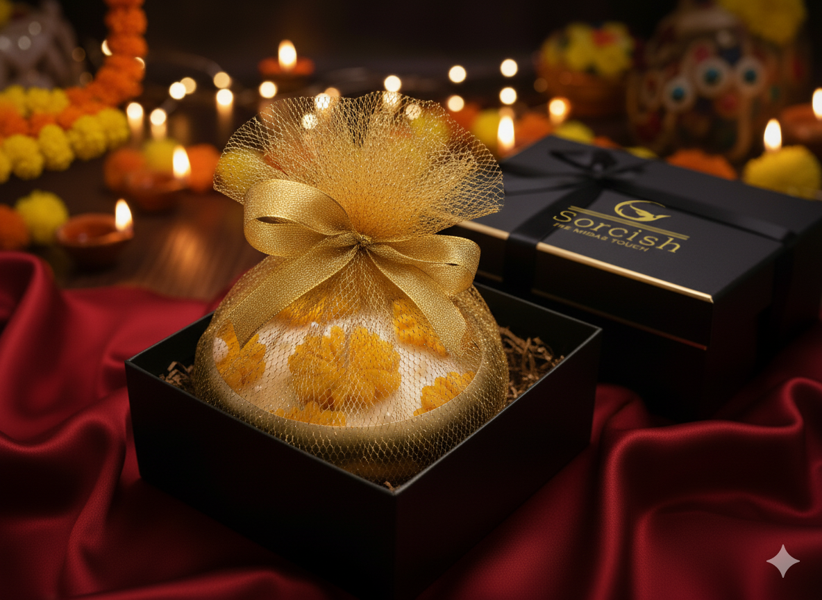 SORCISH Luxury Sunflower Pattern Multi-Wick Scented Candle | 800g Large Urli Candle | 60 Hours Burn Time | Premium Diwali Gift & Home Décor (Copy)