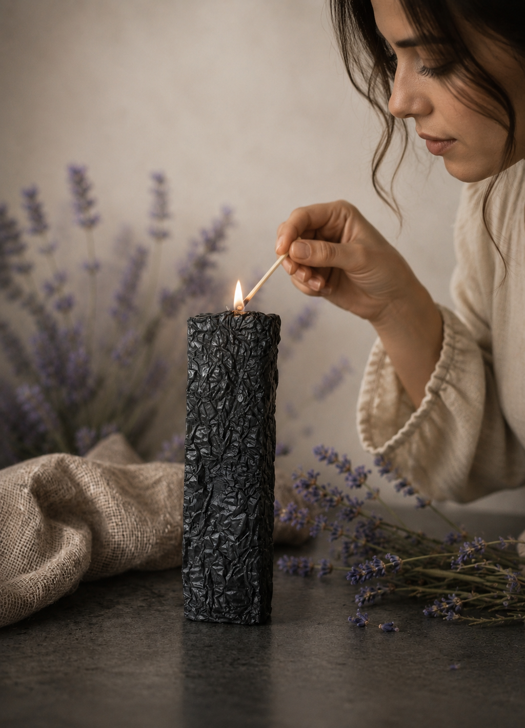 Sorcish Earth Stone Candle – Raw Textured Collection | Luxury Soy Wax Candle