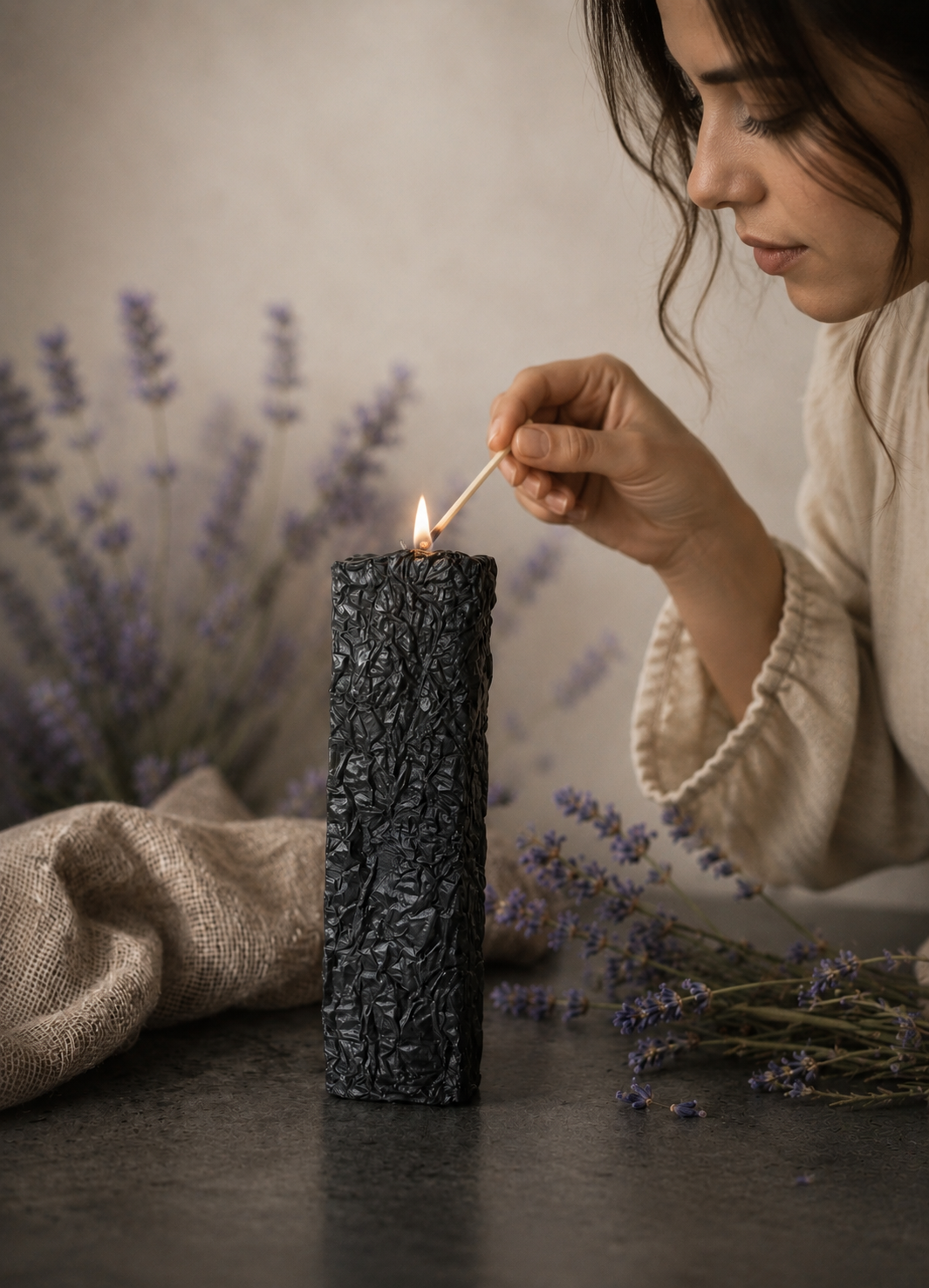 Bougie Sorceress Terre Pierre – Collection Texture Brute | Bougie de Luxe en Cire de Soja