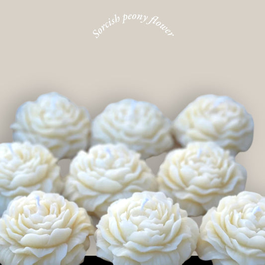 Rose Peony Scented Flowers Set of 6 (White)