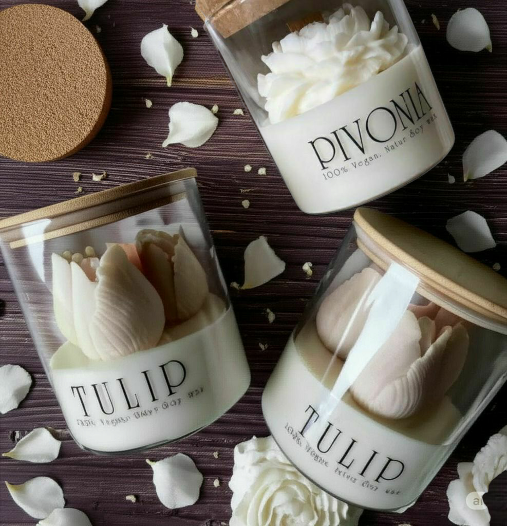 Sorcish Luxe Tulip 100 % Soy Wax Candle (Pack of 2)