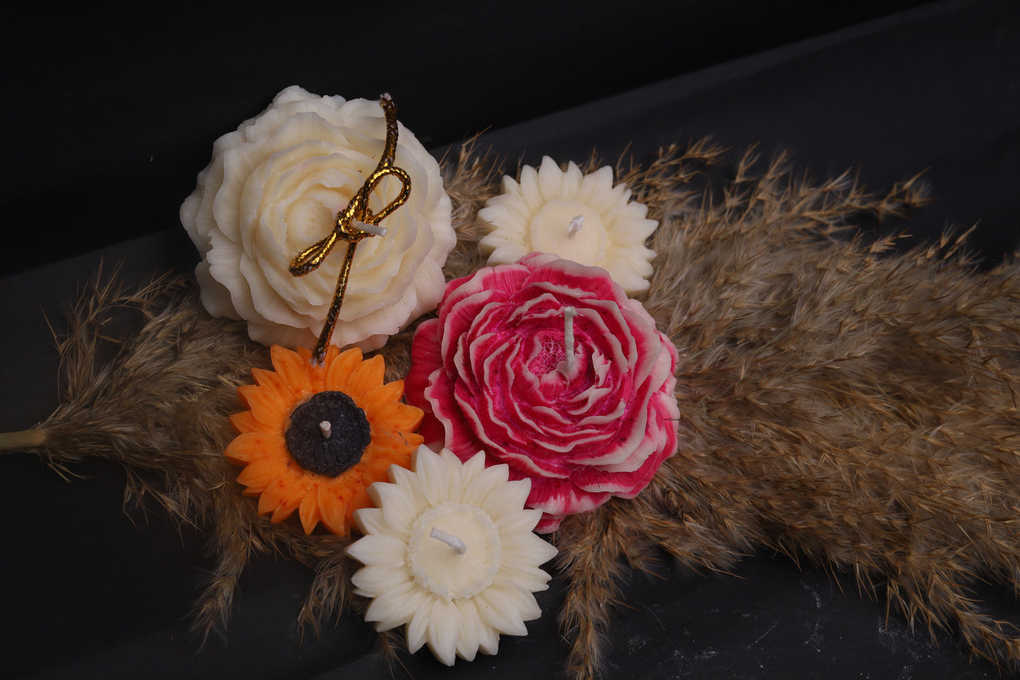 Luxury Flowers candle set of 6