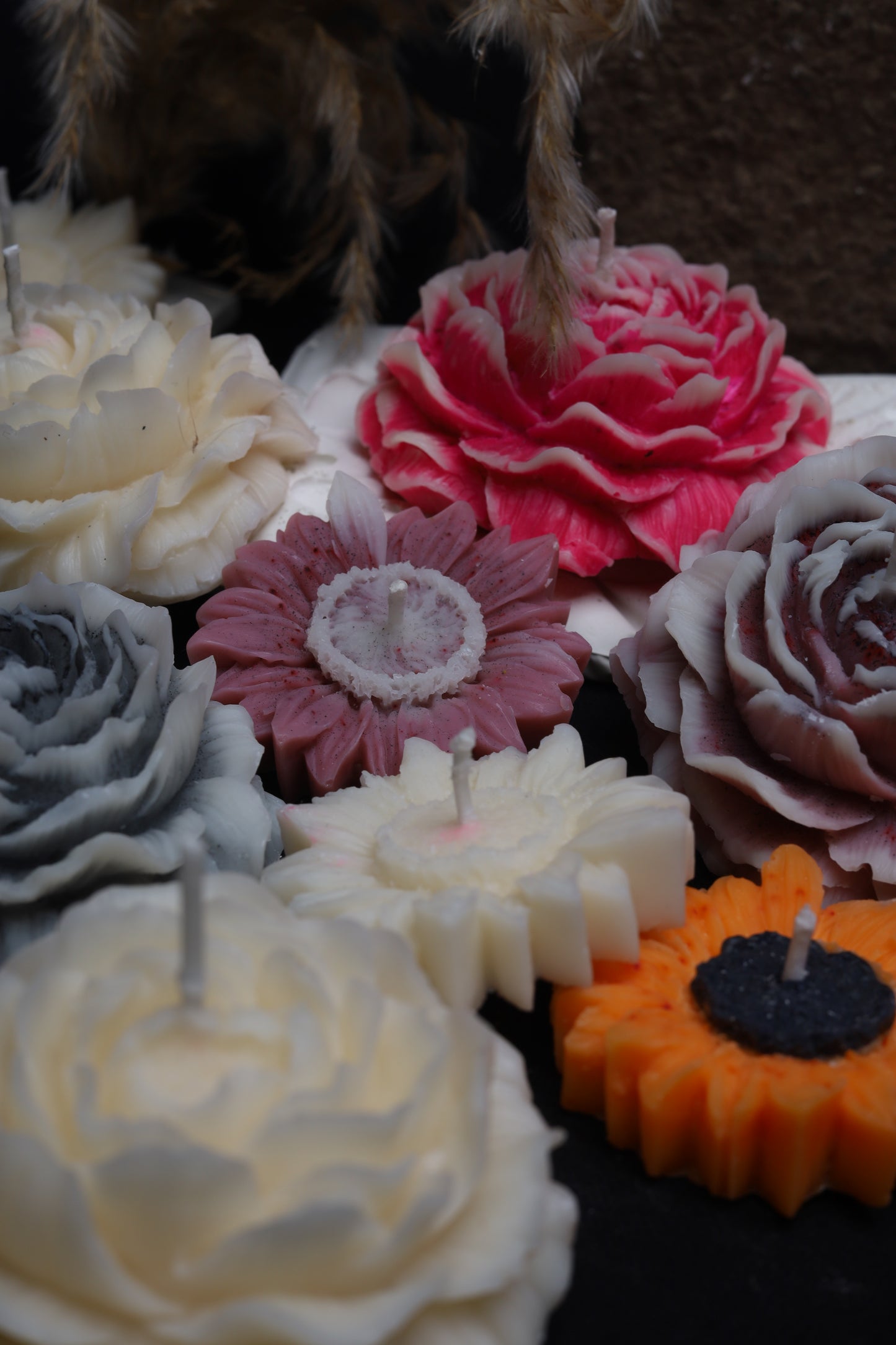 Luxury Flowers candle set of 6