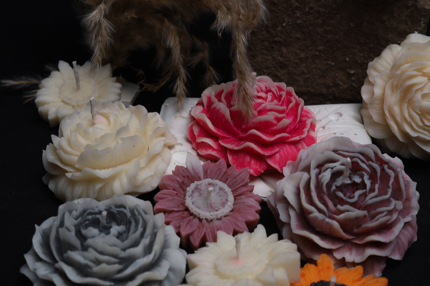 Luxury Flowers candle set of 6