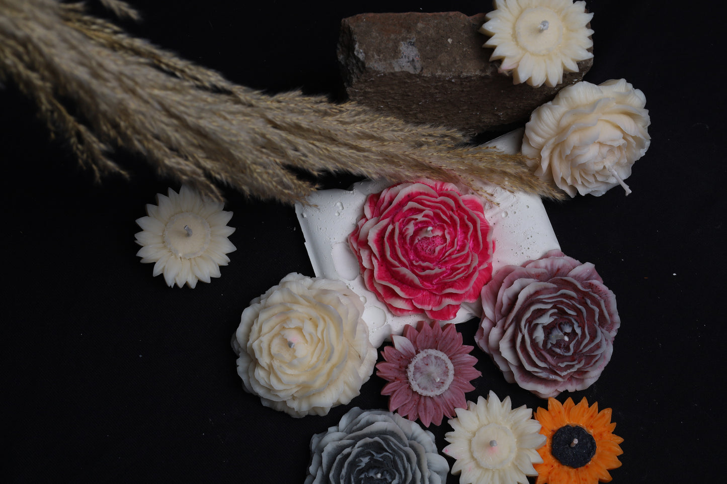 Luxury Flowers candle set of 6