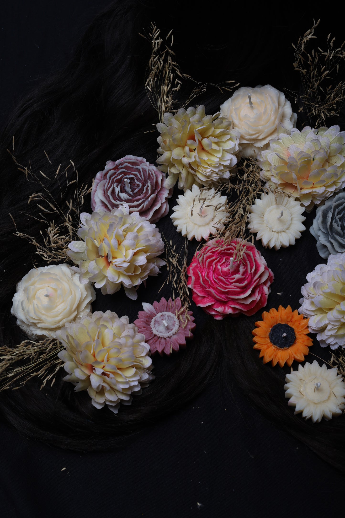 Luxury Flowers candle set of 6