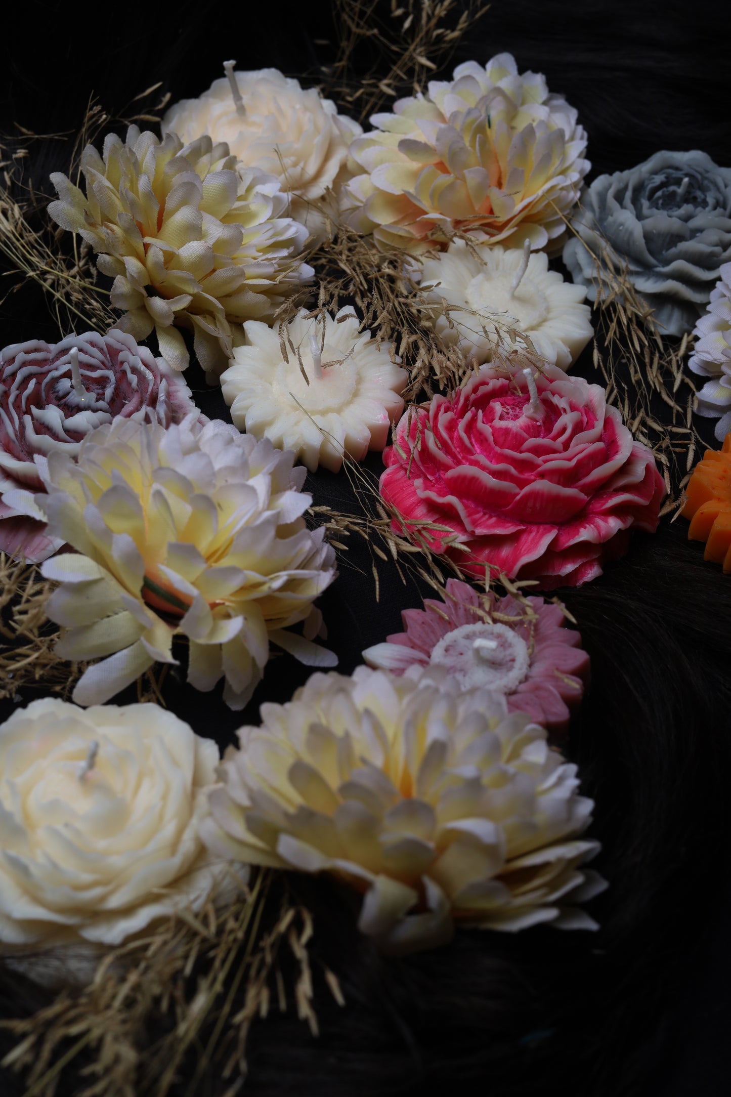 Luxury Flowers candle set of 6