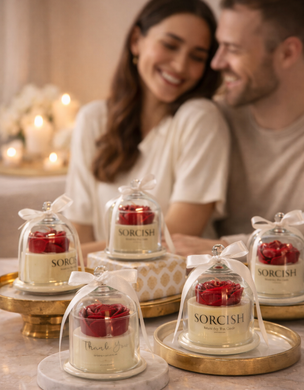 Valentine bell cup candle by SORCISH| 100% soy wax| Scented