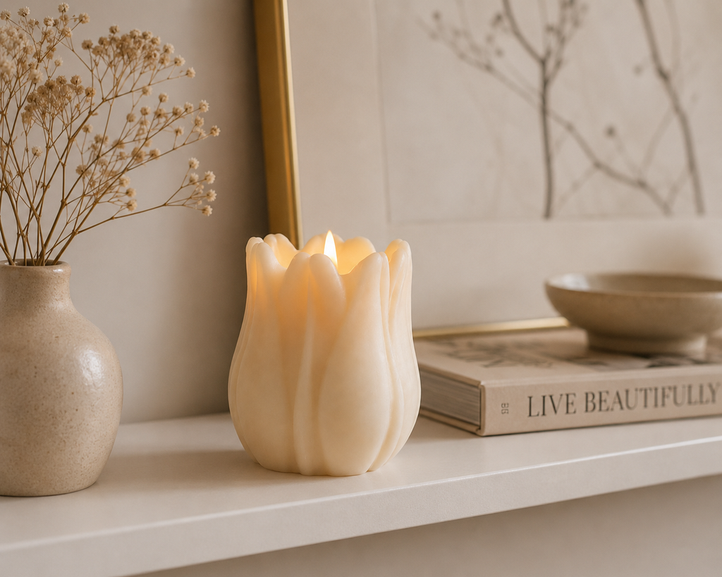 Sorcish lotus flower candle buy 1 get 1 free