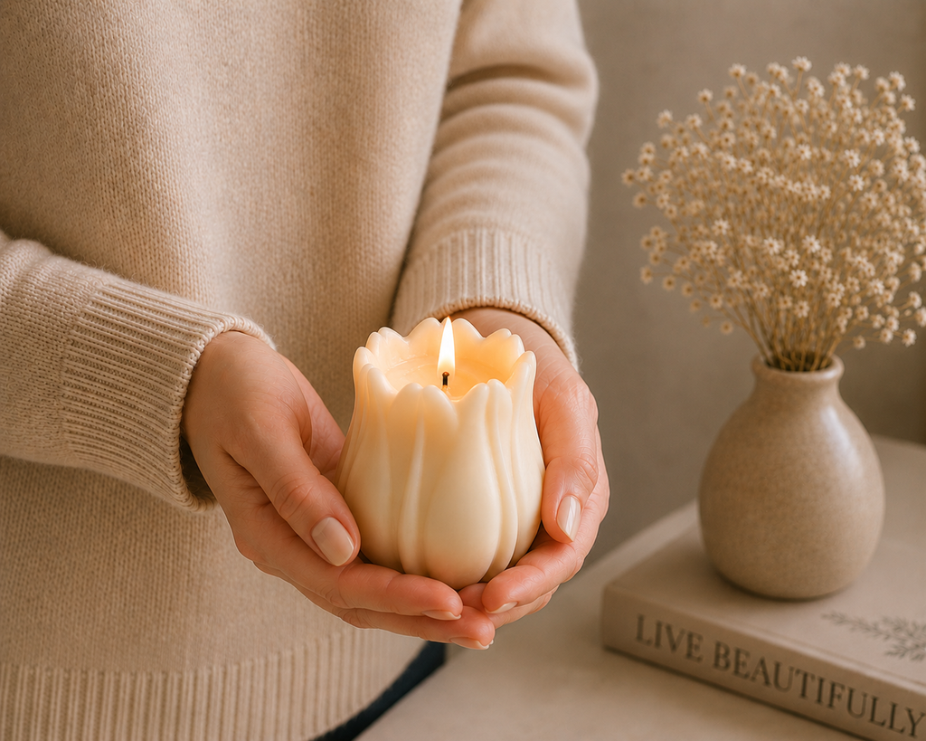 Sorcish lotus flower candle buy 1 get 1 free