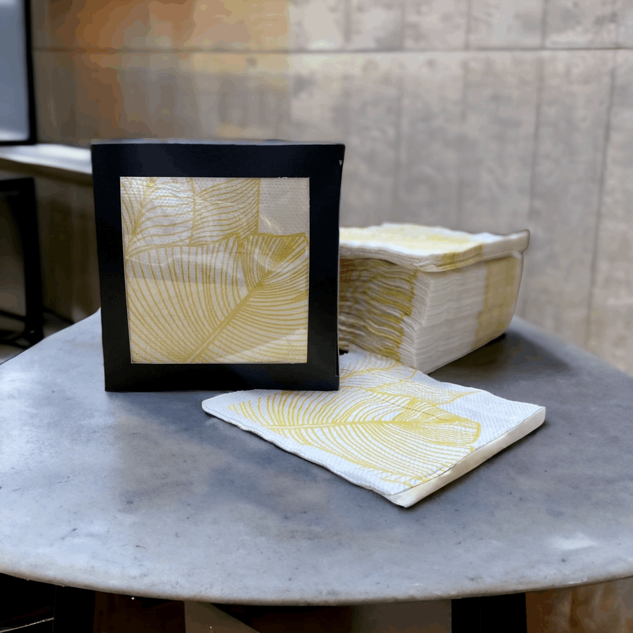 sorcish yellow leaf tissue paper napkins