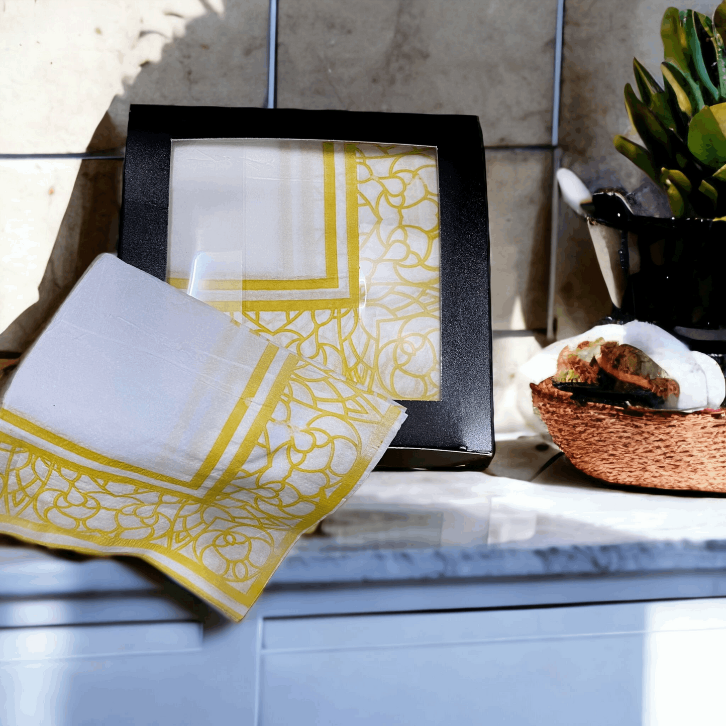 sorcish square pattern tissue paper napkins