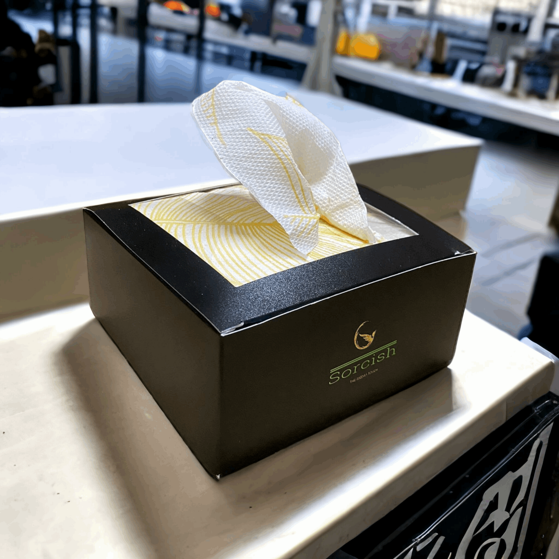 sorcish yellow leaf tissue paper napkins