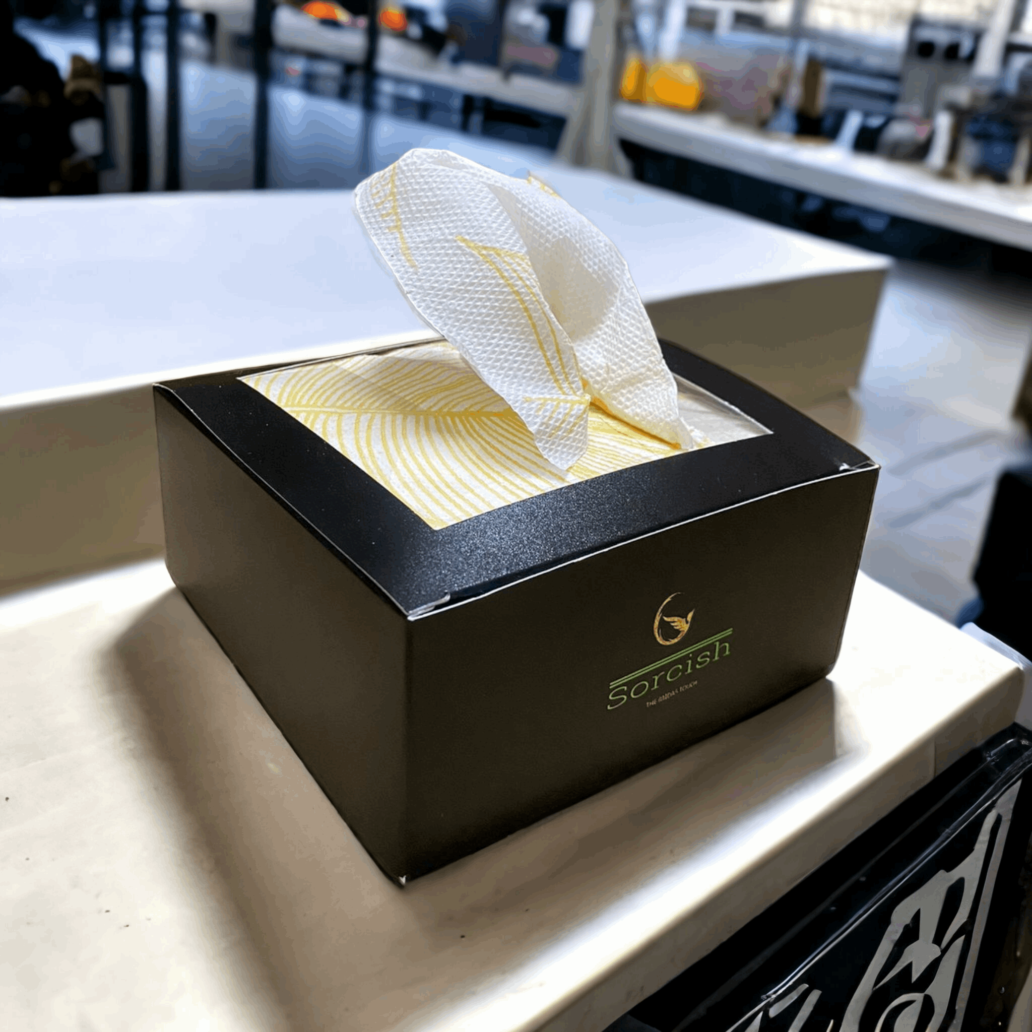 sorcish yellow leaf tissue paper napkins