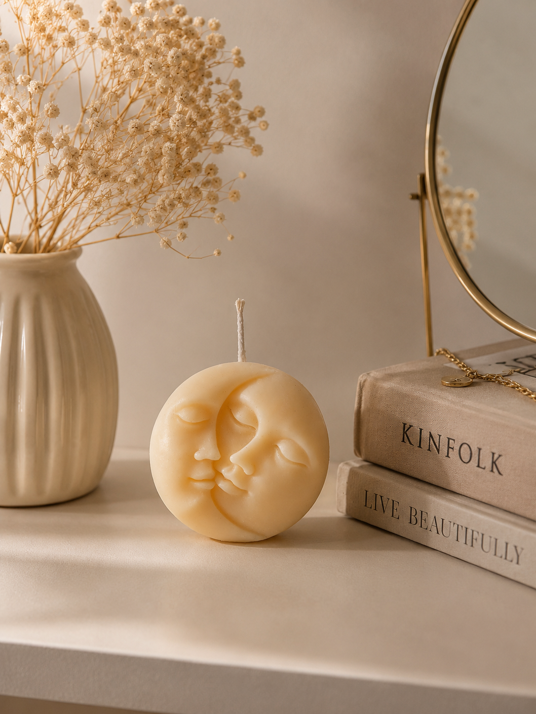 Sun n Moon face Candle |Scented|