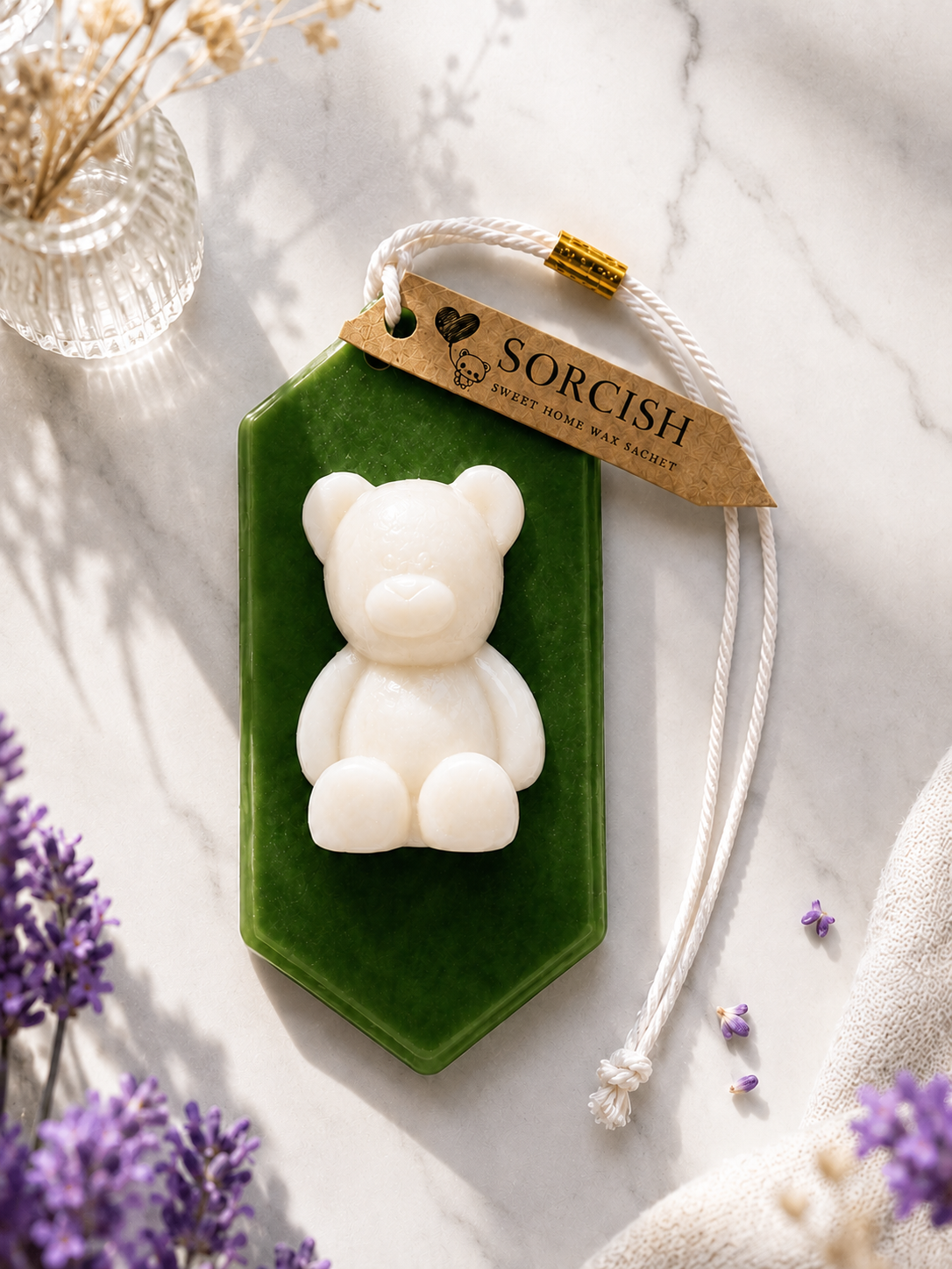 SORCISH Sweet Home Wax Sachet – Luxury Teddy Scented Sachet for Elegant Spaces