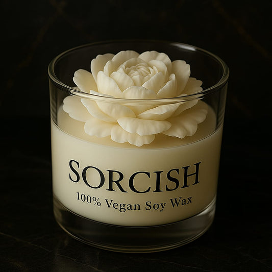 Sorcish Premium  Peony Scented Glass Jar Set of 2