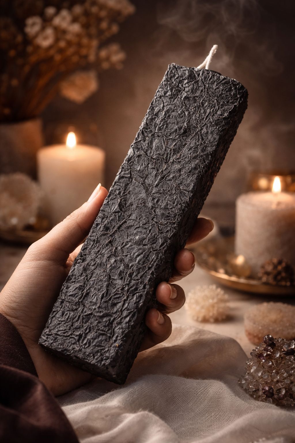 Bougie Sorceress Terre Pierre – Collection Texture Brute | Bougie de Luxe en Cire de Soja