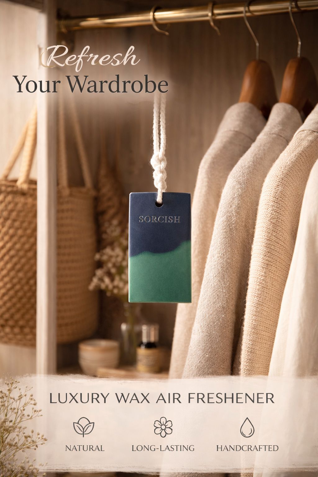 Sorcish Luxury Wax Sachet (Pack of 2) | Premium Scented Wax Tablets for Wardrobe, Drawer & Bathroom | Long-Lasting Home Fragrance | Luxury Gifting & Corporate Hampers