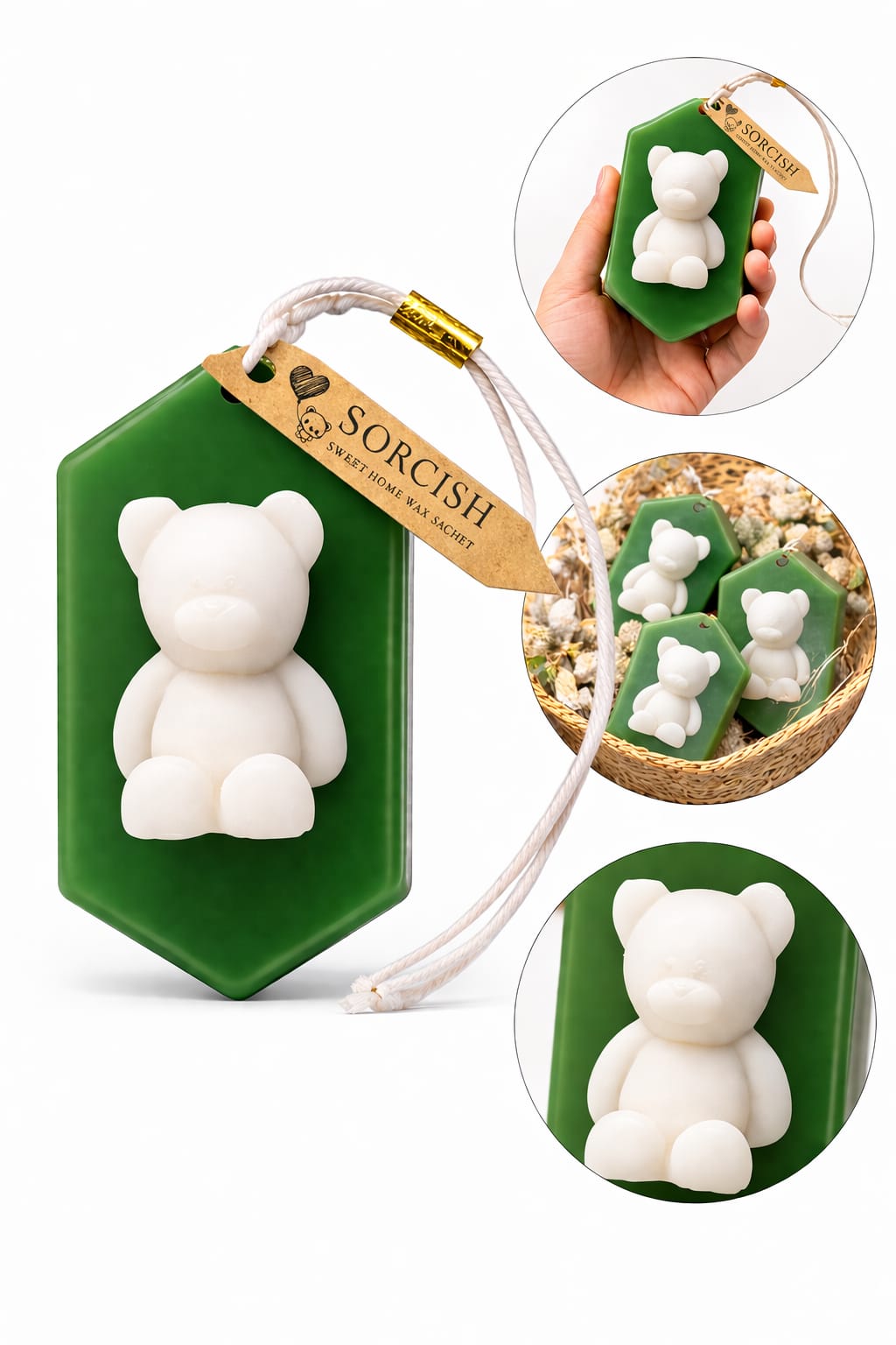 SORCISH Sweet Home Wax Sachet – Luxury Teddy Scented Sachet for Elegant Spaces