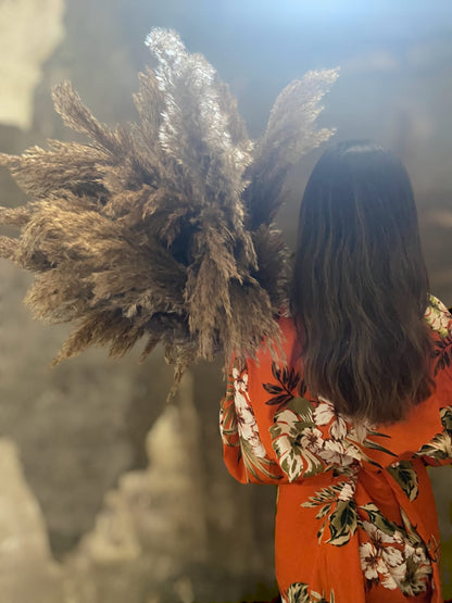 6 PCS Sorcish 100% Natural Fluffy Dried Pampas Grass 6 Small Stick pcs for Small Pot/ Container