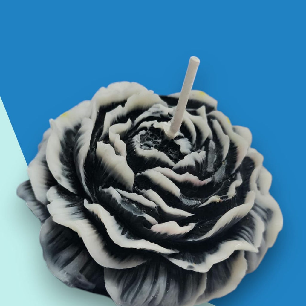 Sorcish Grey Rose scented Flowers candle Set of 6 (Gray)