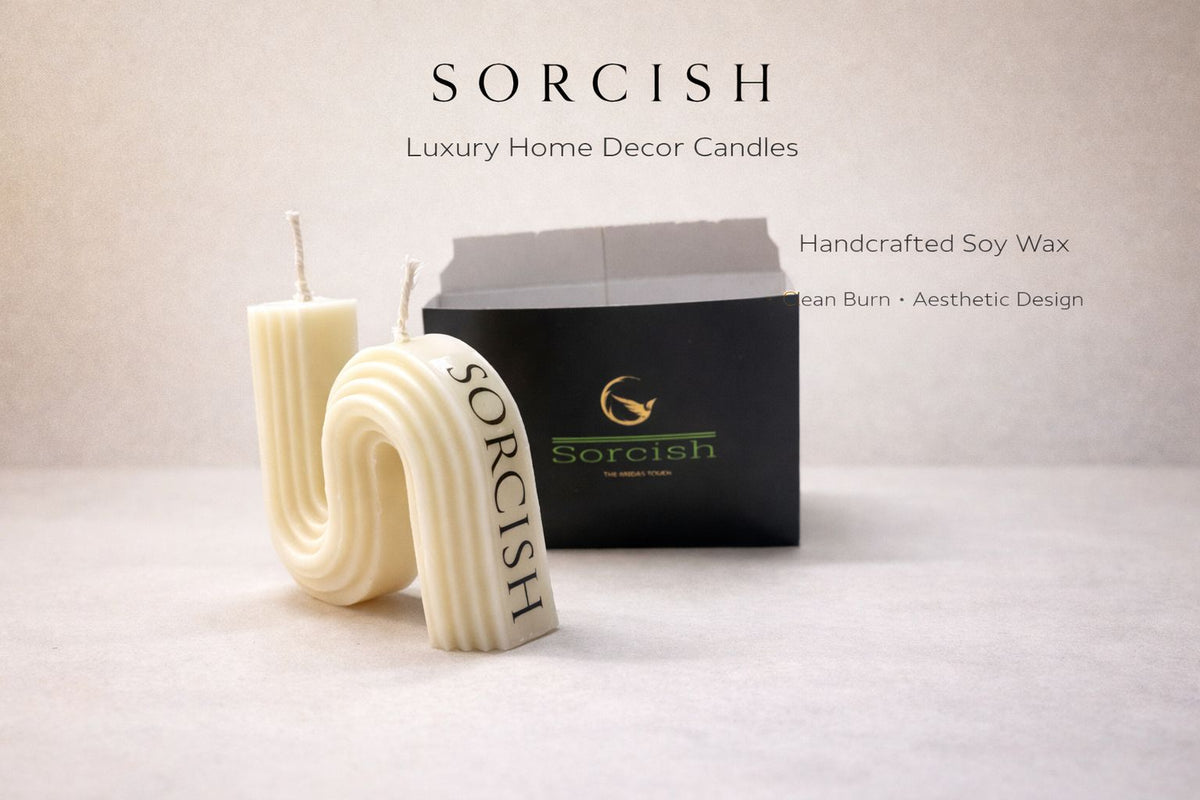 Sorcish S-Shaped Designer Candle | Luxury Aesthetic Soy Wax Candle for Home Décor & Gifting (Pack of 1)