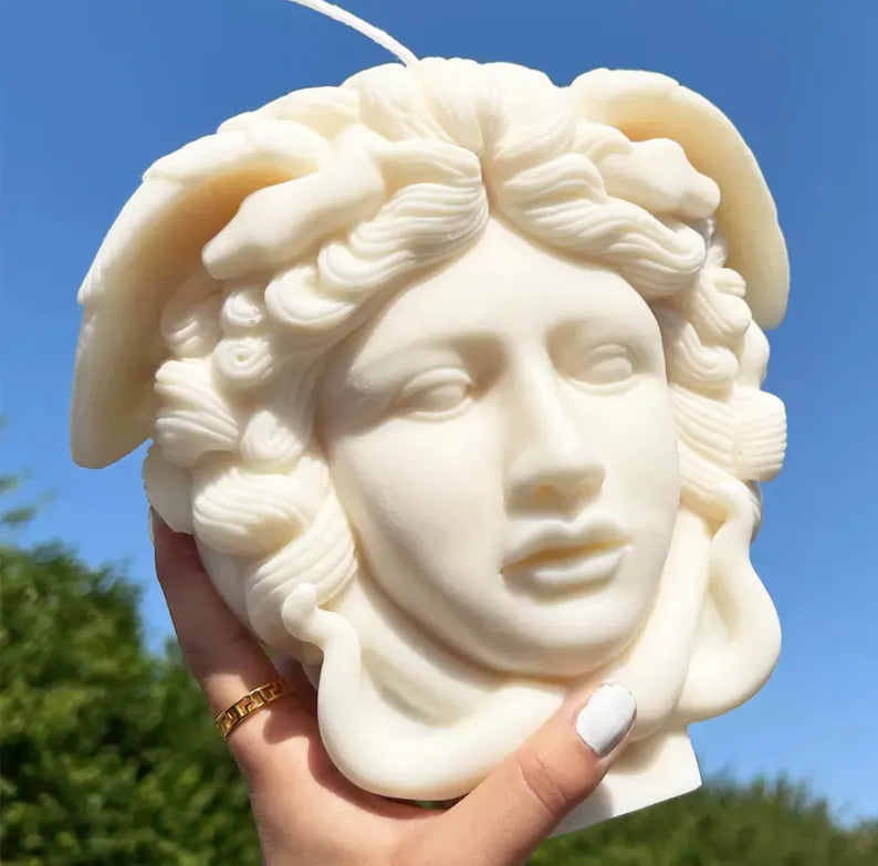 SORCISH Luxury Medusa Candle for Home Decor, Premium Decorative Sculptural Candle, Aesthetic Soy Wax Candle for Living Room, Office Desk & Shelf Decor, Unique Gift for Women & Luxury Gifting