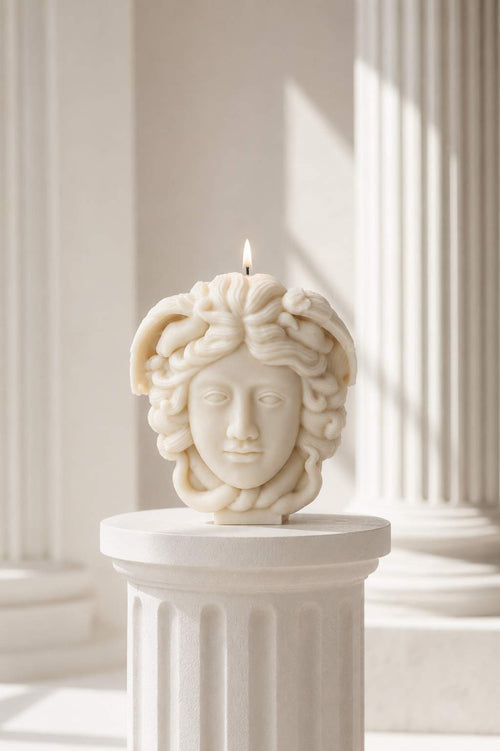 SORCISH Luxury Medusa Candle for Home Decor, Premium Decorative Sculptural Candle, Aesthetic Soy Wax Candle for Living Room, Office Desk & Shelf Decor, Unique Gift for Women & Luxury Gifting
