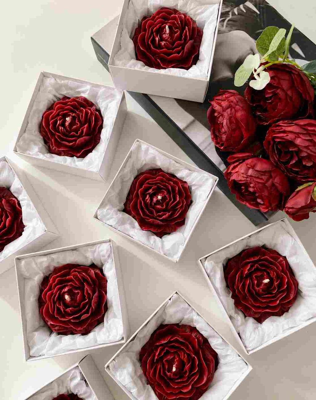 Peony Scented Candle – Premium Floral Fragrance Candle by Sorcish | 6 Pc