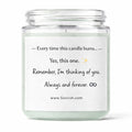 Candle with a message on a white background