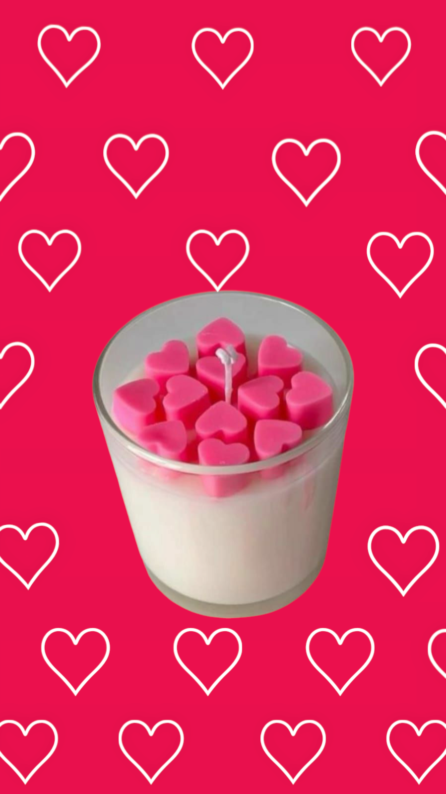 Love by Sorcish Luxe Heart Scented Candle, Pink Hearts, Soy Wax Blend / 40 Hours Burn TIME