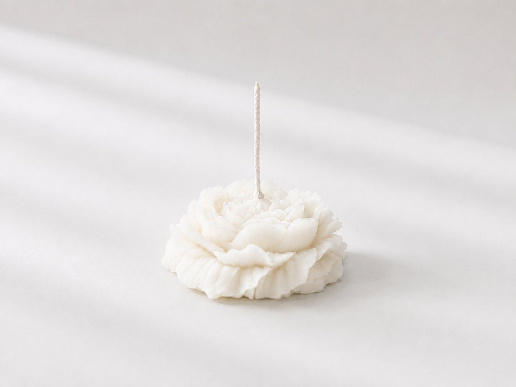 White Rose Peony Scented Flowers Set of 6